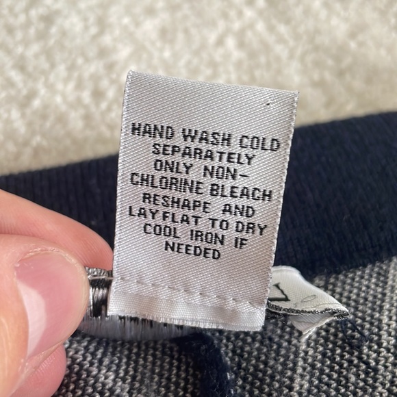 Carmen Marc Valo Knit Skirt in navy with white chevron print - Picture 8 of 8